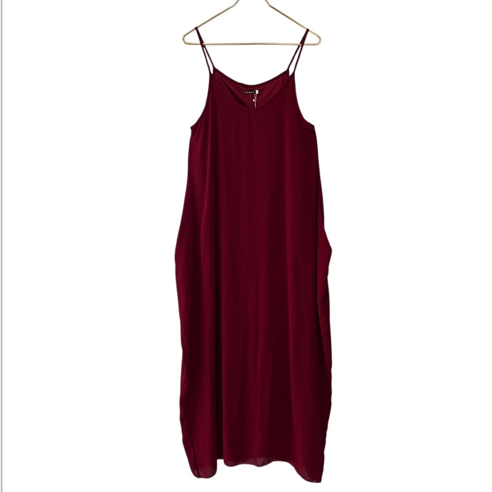MixMax Sleeveless Wine Cocoon Maxi Dress